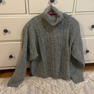 Grey XL acrylic/wool turtleneck sweater